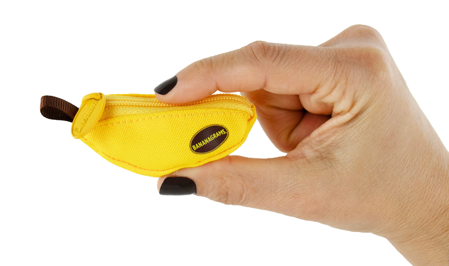 hand holding mini bananagrams