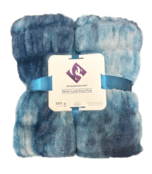 Outrageously Soft Minky Luxe Faux Fur Blanket - Blue