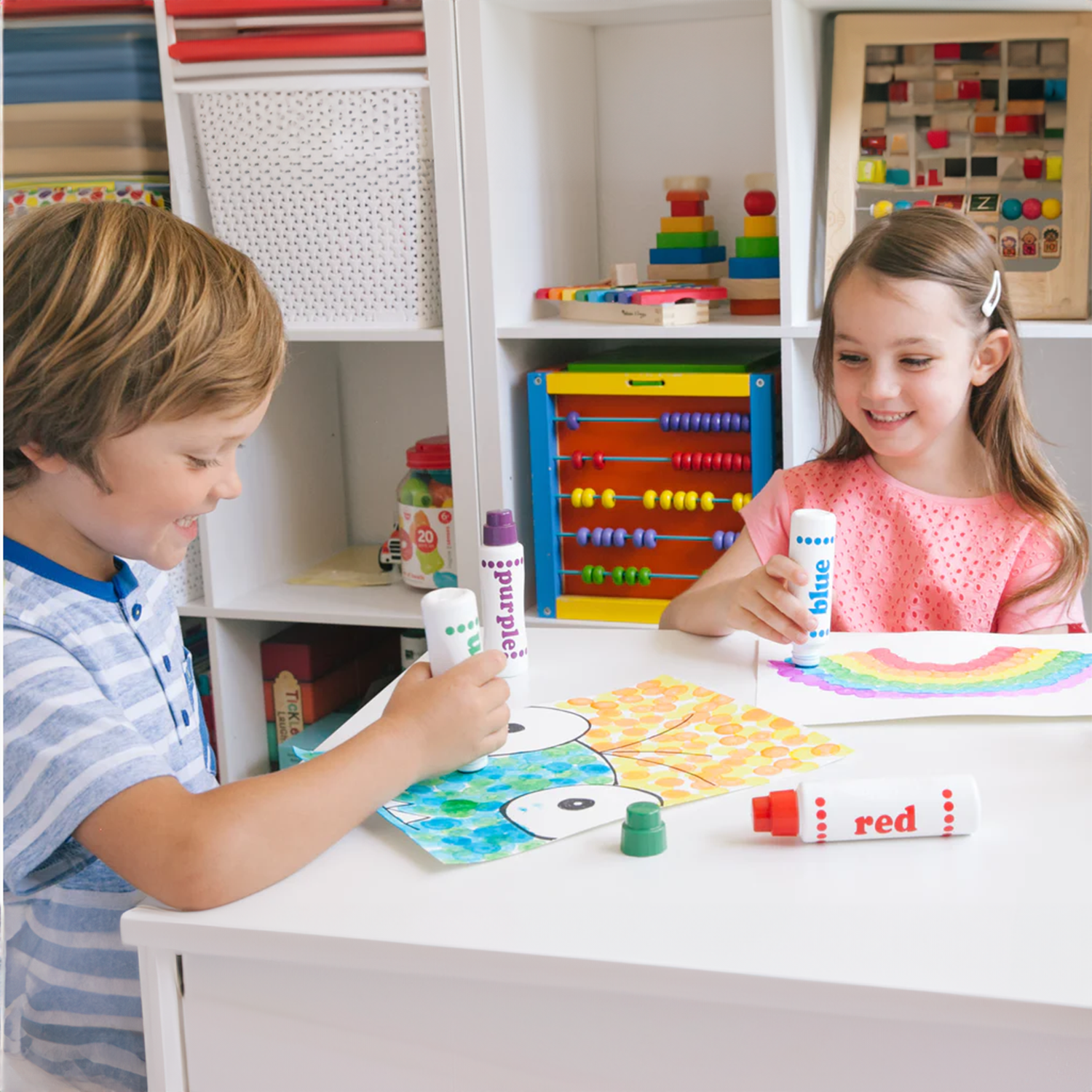 children playing with do a dot