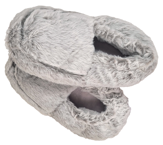 gray slippers stacked