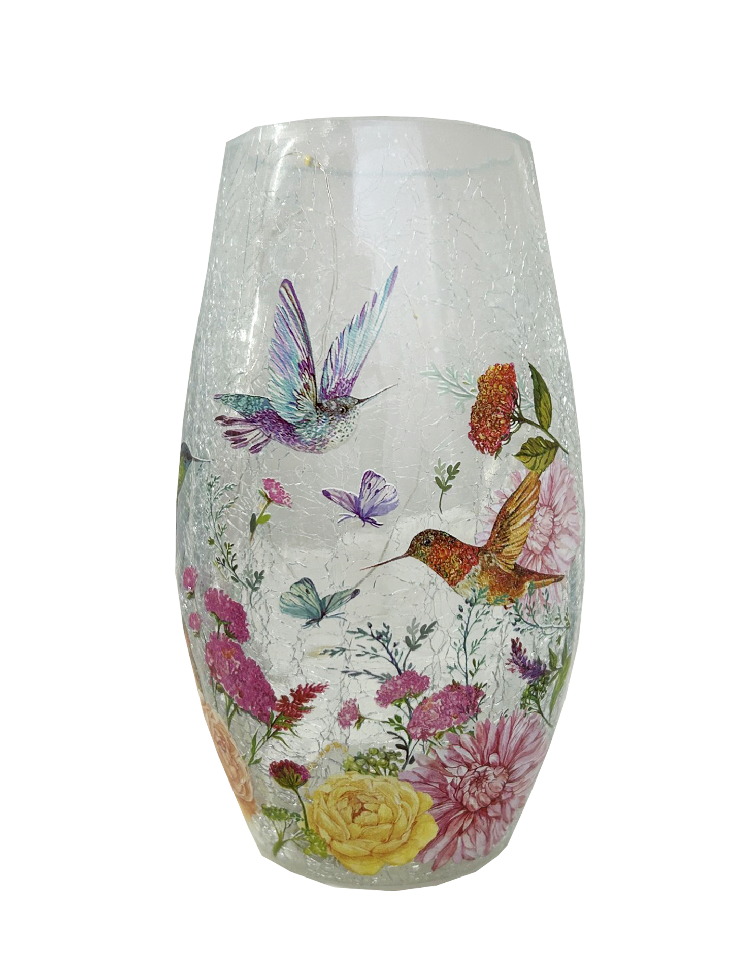 Hummingbird light up vase