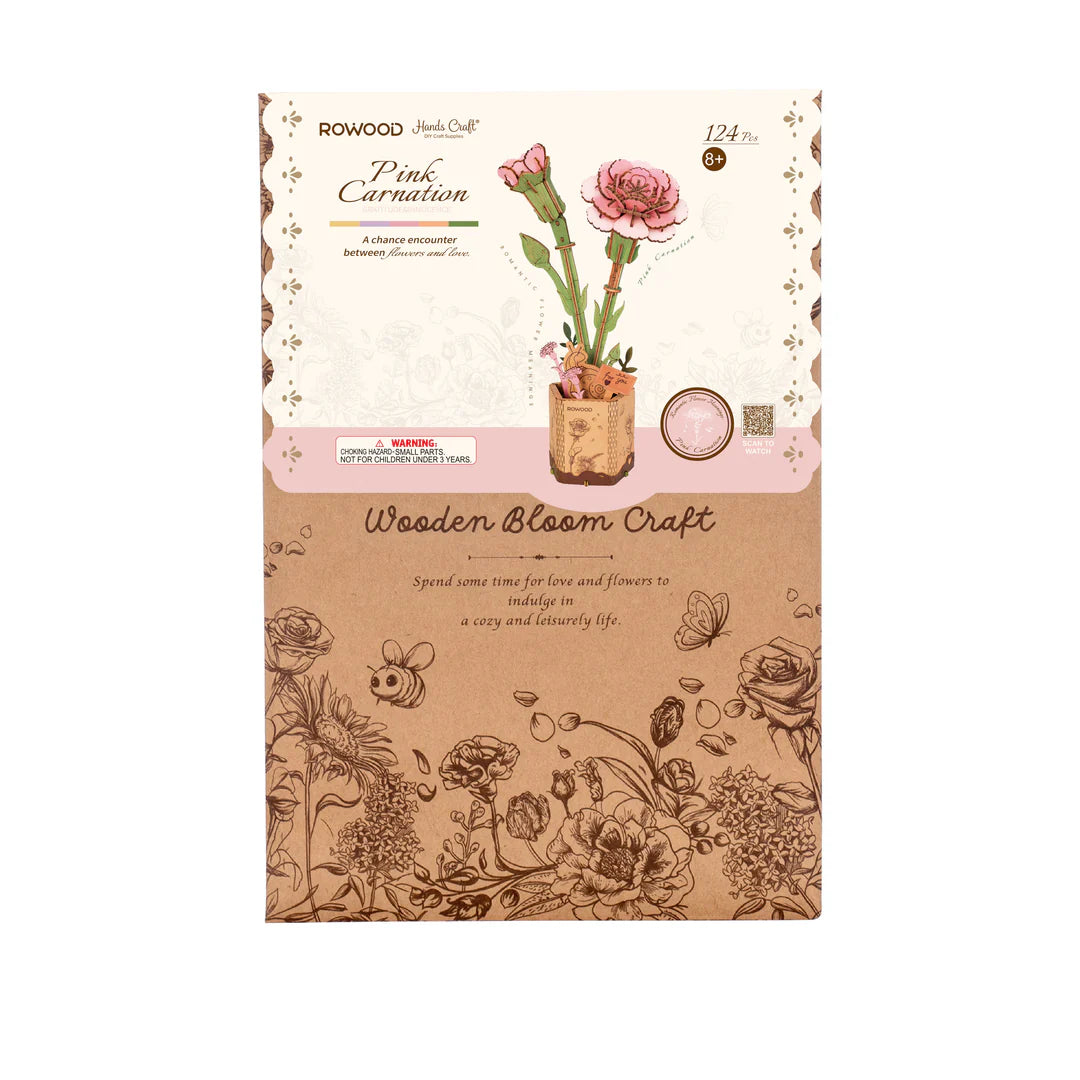 wooden flower puzzle package