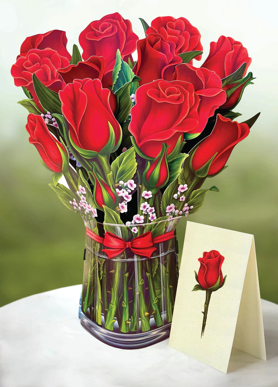 Red Roses Pop-up Bouquet Card