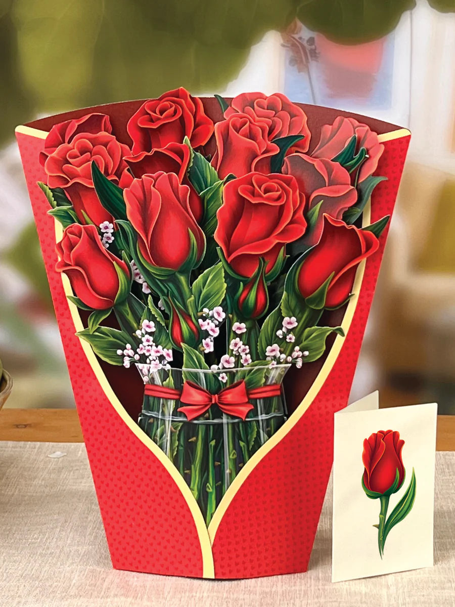 Red Roses Pop-up Bouquet Card
