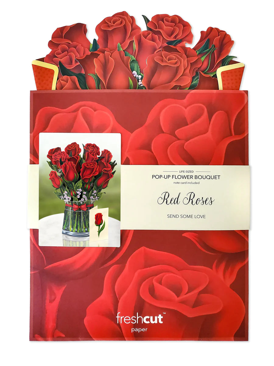Red Roses Pop-up Bouquet Card