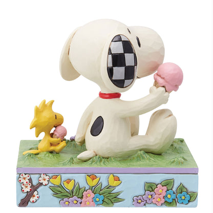 Jim Shore Snoopy and Woodstock Eating Ice Cream