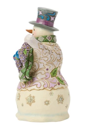 Purple Snowman Figurine by Jim Shore