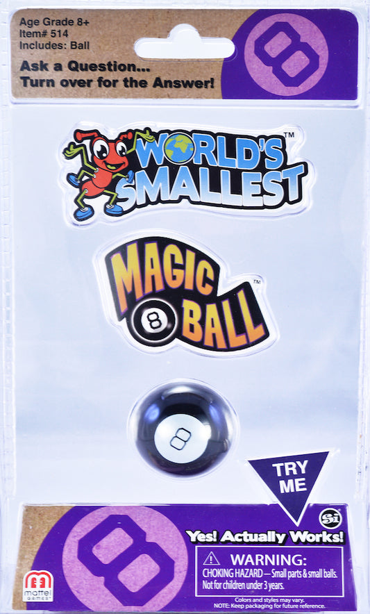 worlds smallest magic eight ball package