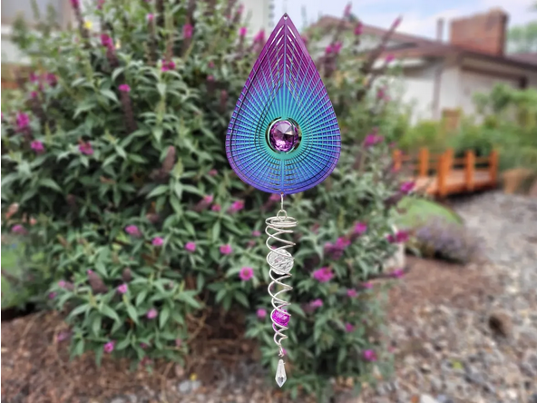 wind spinner set outside