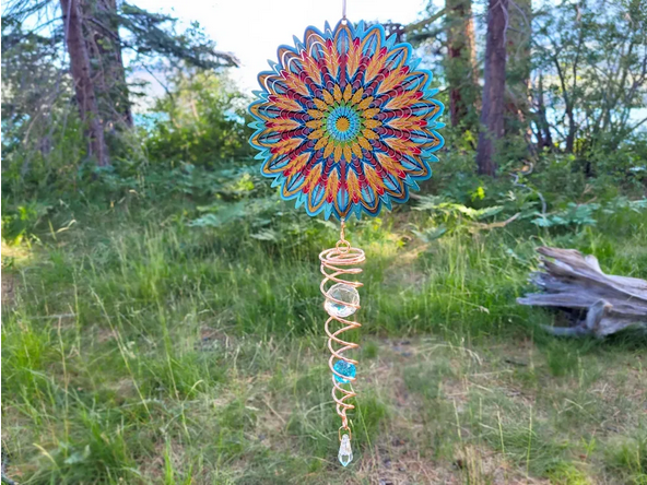 wind spinner set outside