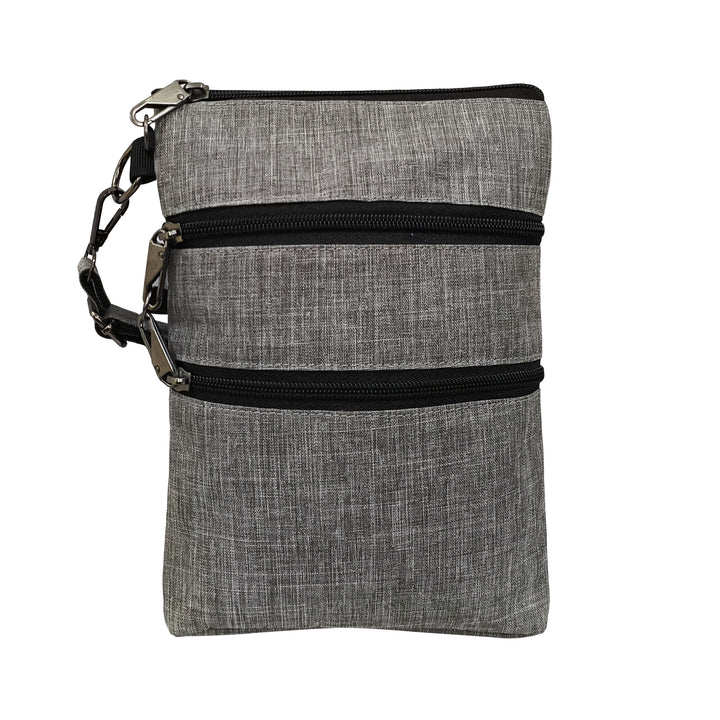 gray cross body bag