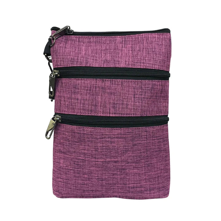 Nupouch Anti-theft 3 Zipper Crossbody Bag