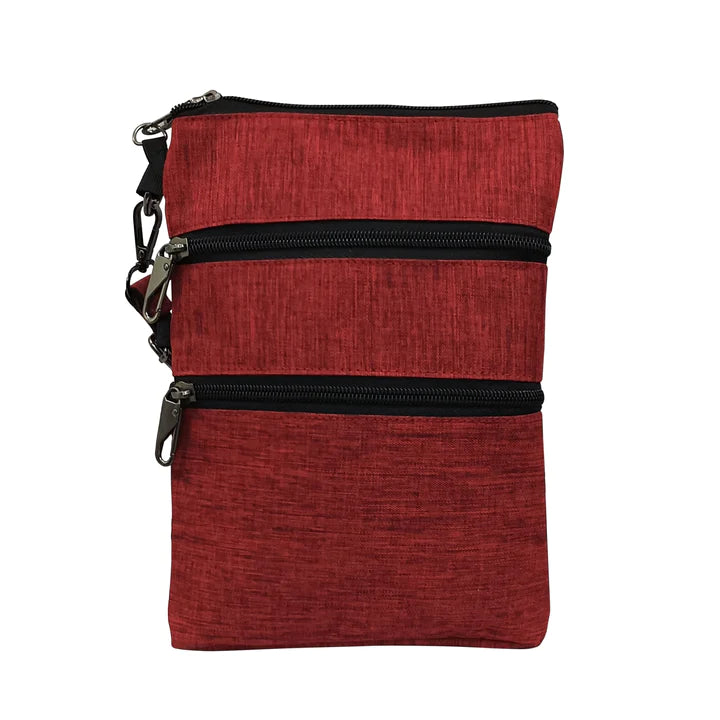Nupouch Anti-theft 3 Zipper Crossbody Bag