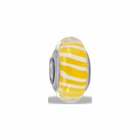 Yellow and white striped bead