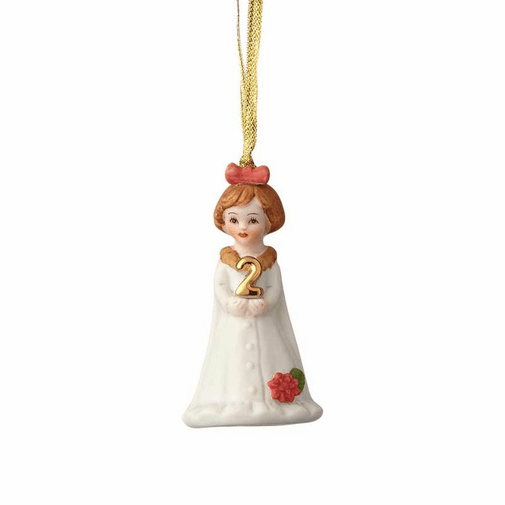 brunette age 2 girl ornament