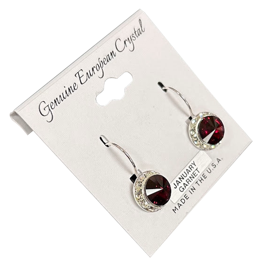 Genuine European Crystal Birthstone Earrings