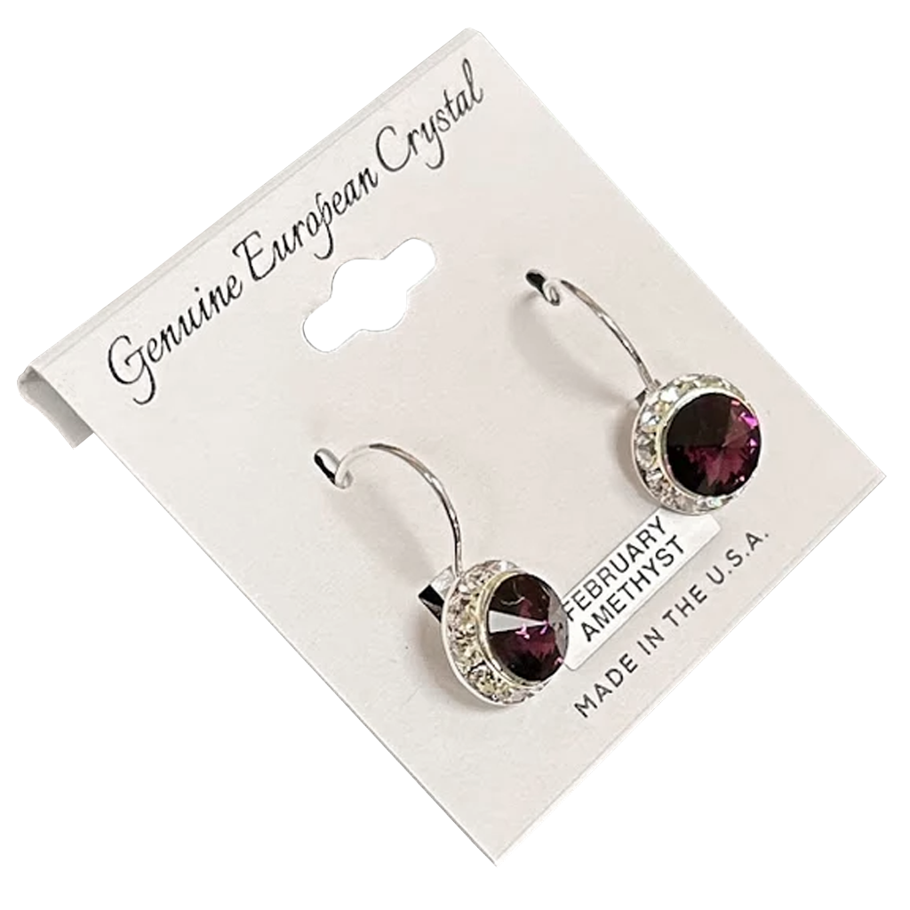 Genuine European Crystal Birthstone Earrings