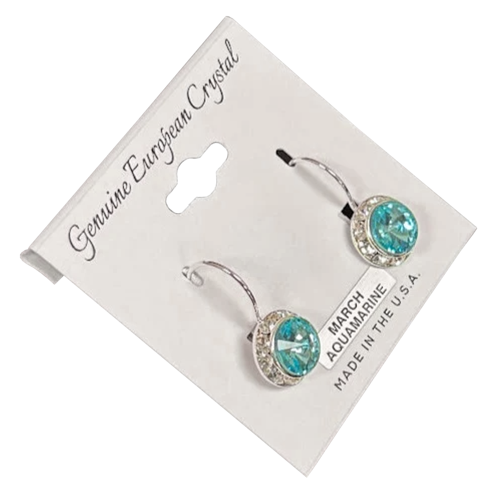 Genuine European Crystal Birthstone Earrings