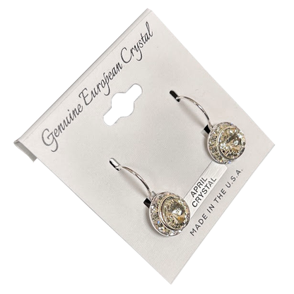 Genuine European Crystal Birthstone Earrings