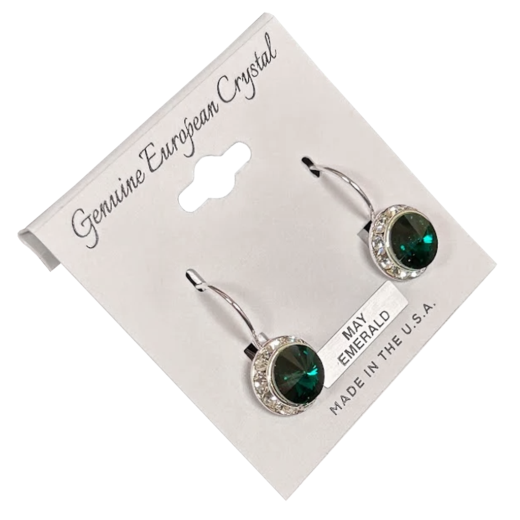 Genuine European Crystal Birthstone Earrings