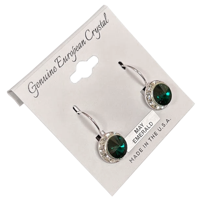 Genuine European Crystal Birthstone Earrings