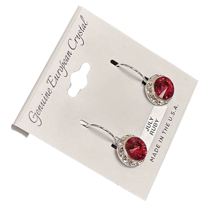 Genuine European Crystal Birthstone Earrings