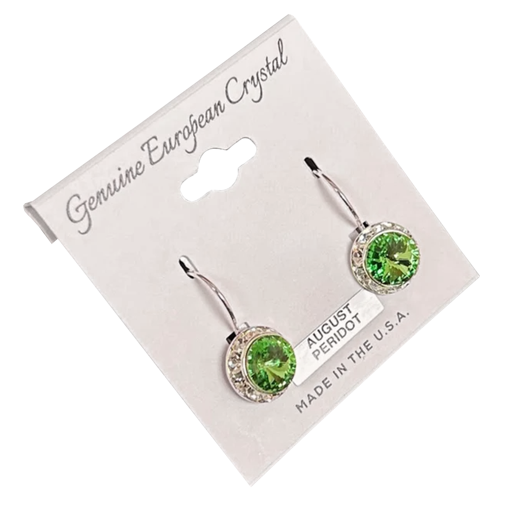 Genuine European Crystal Birthstone Earrings