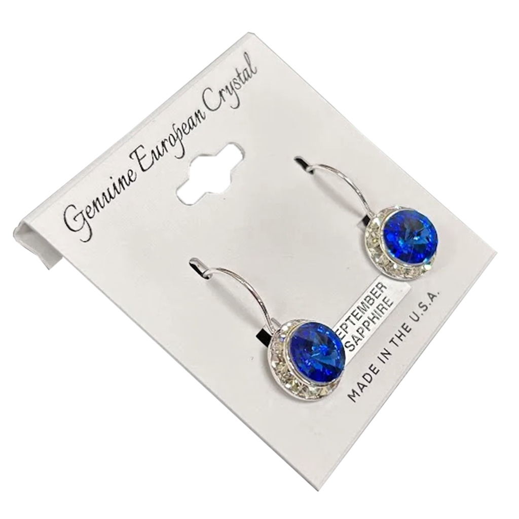 Genuine European Crystal Birthstone Earrings