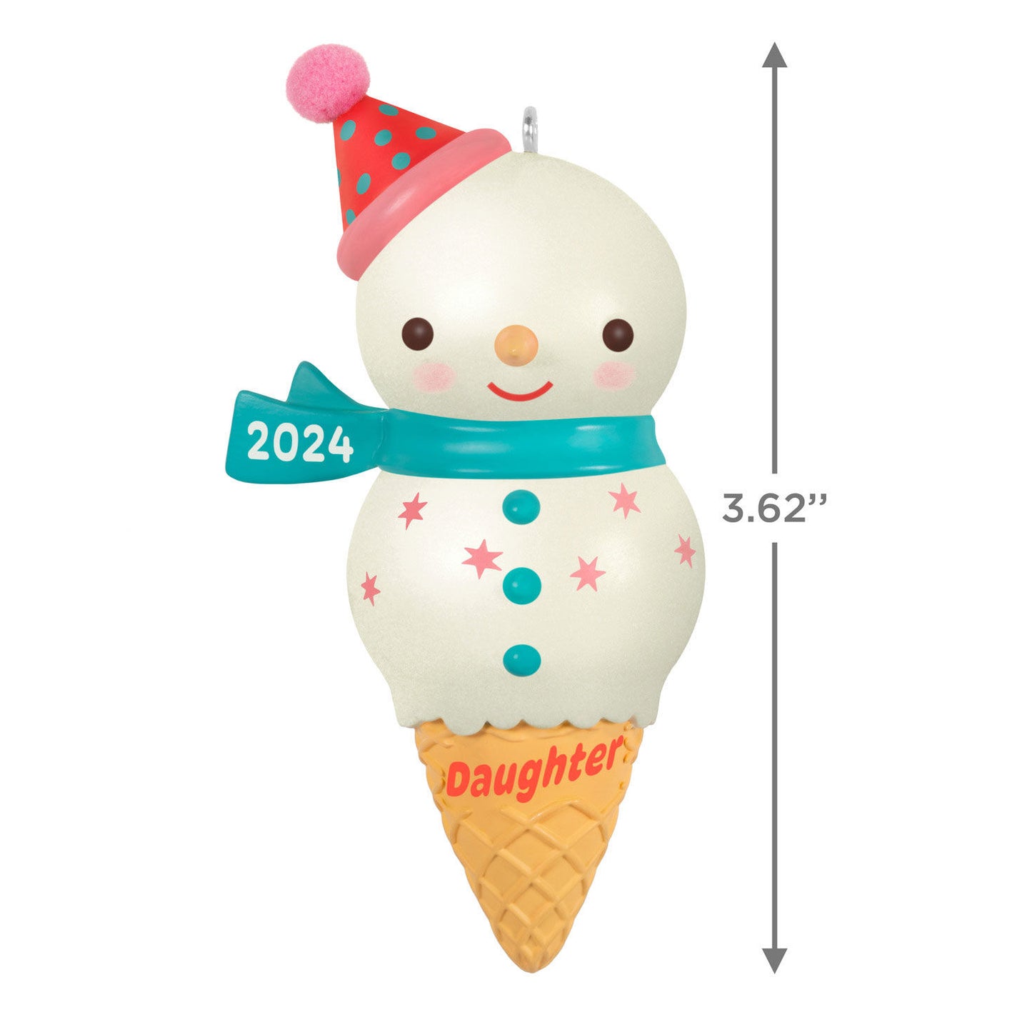 Daughter Snowman Ice Cream Cone 2024 Ornament