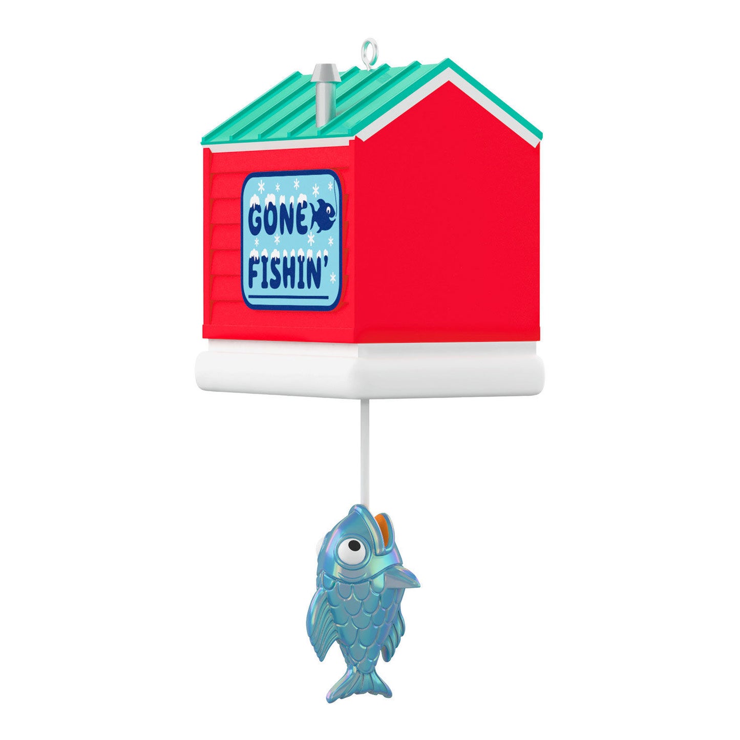 Mini Fishing for Fun Ornament With Light, 1.39"