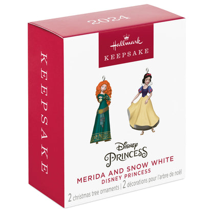 Mini Disney Princess Merida and Snow White Ornaments, Set of 2