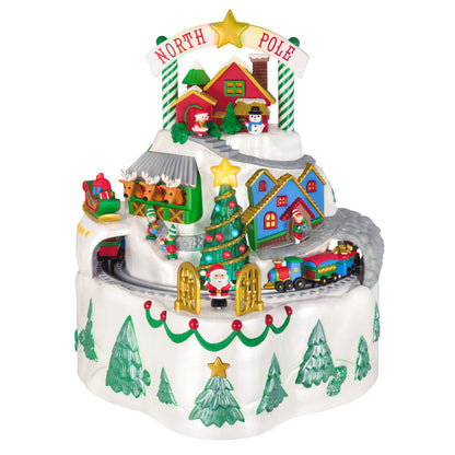 North Pole Village Tabletop Decoration With Light, Sound and Motion