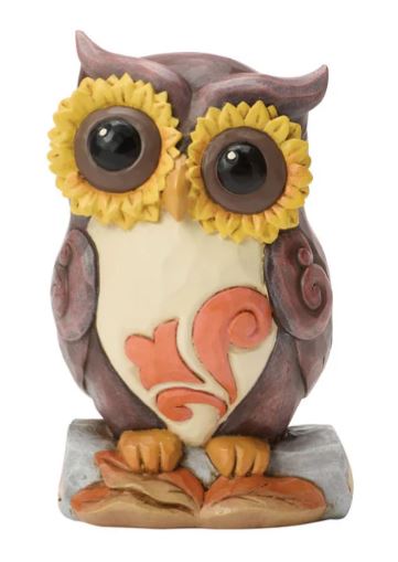 Jim Shore Owl on Log Mini Figurine