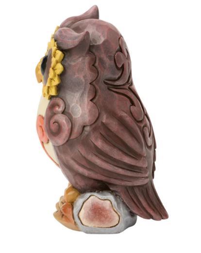 Jim Shore Owl on Log Mini Figurine