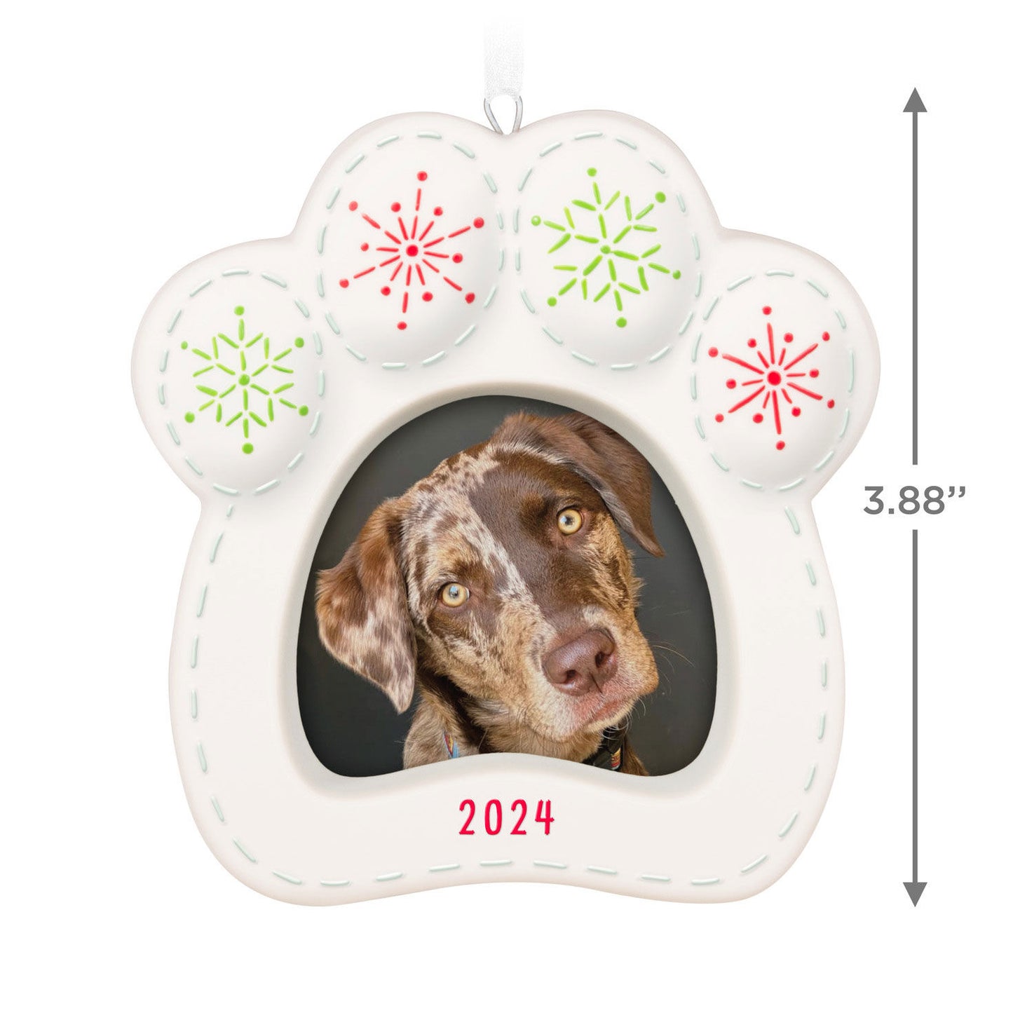 Happy Dog 2024 Porcelain Photo Frame Ornament