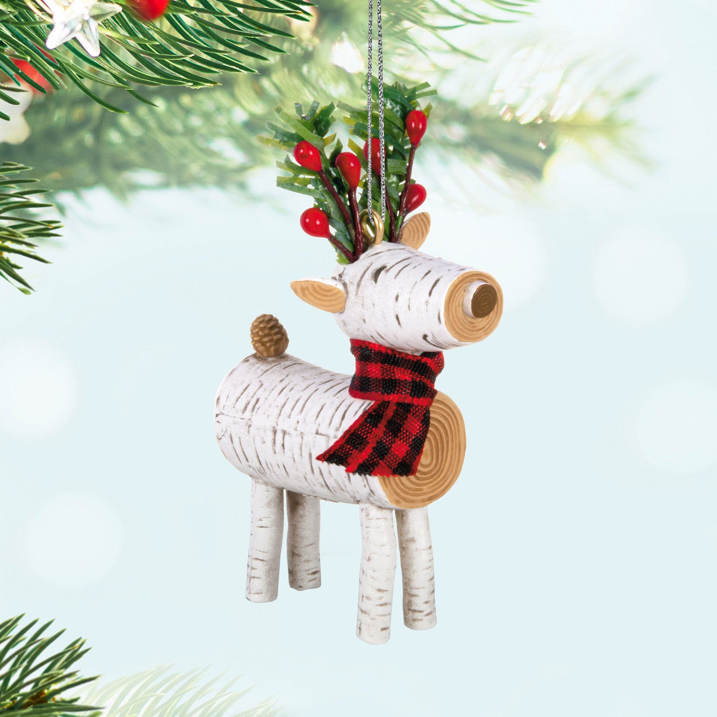 Birch Reindeer Ornament