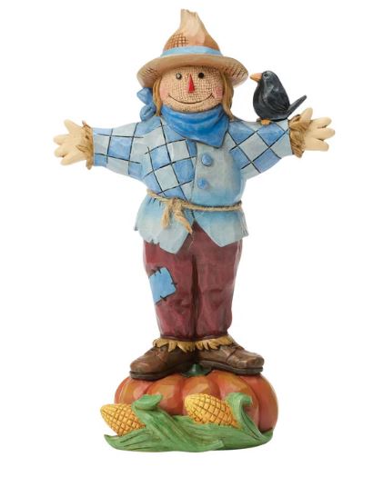 Jim Shore Scarecrow Standing on Pumpkin