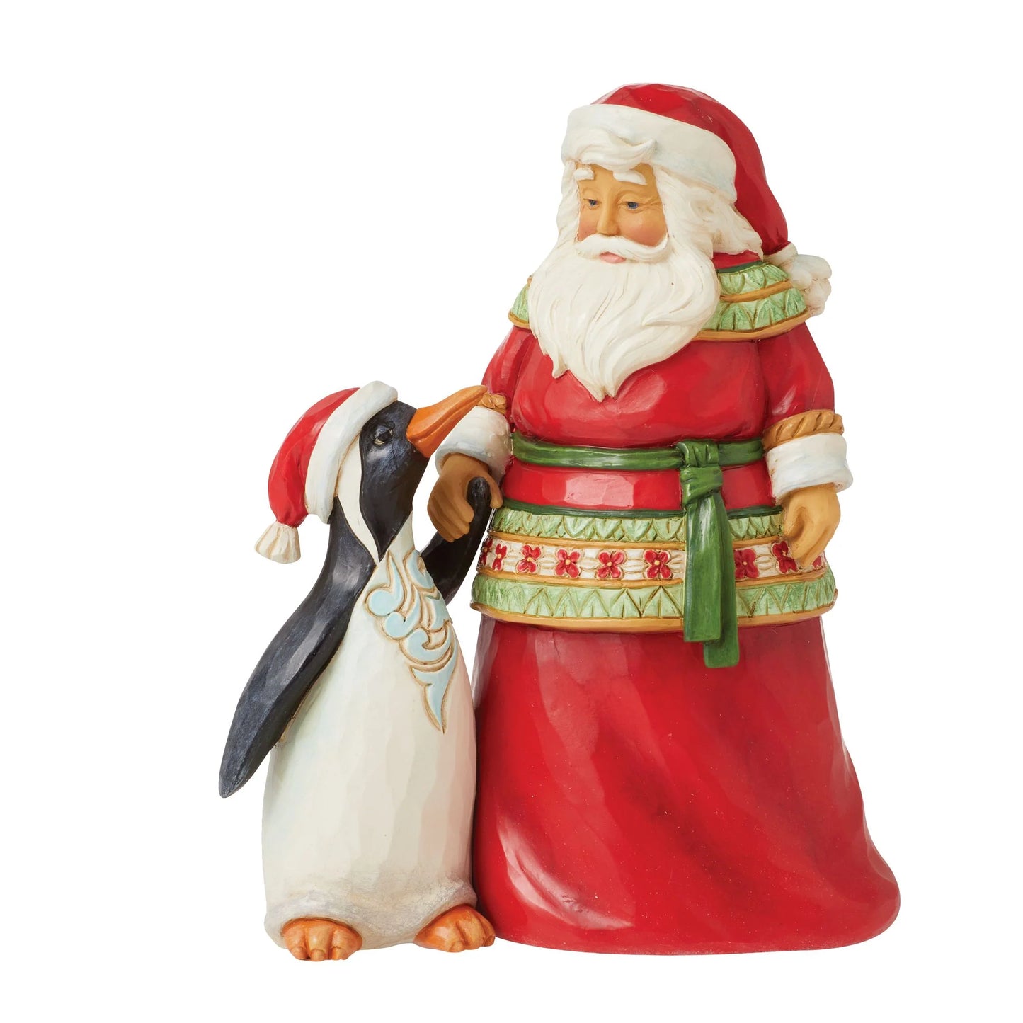 santa and penguin figurine front