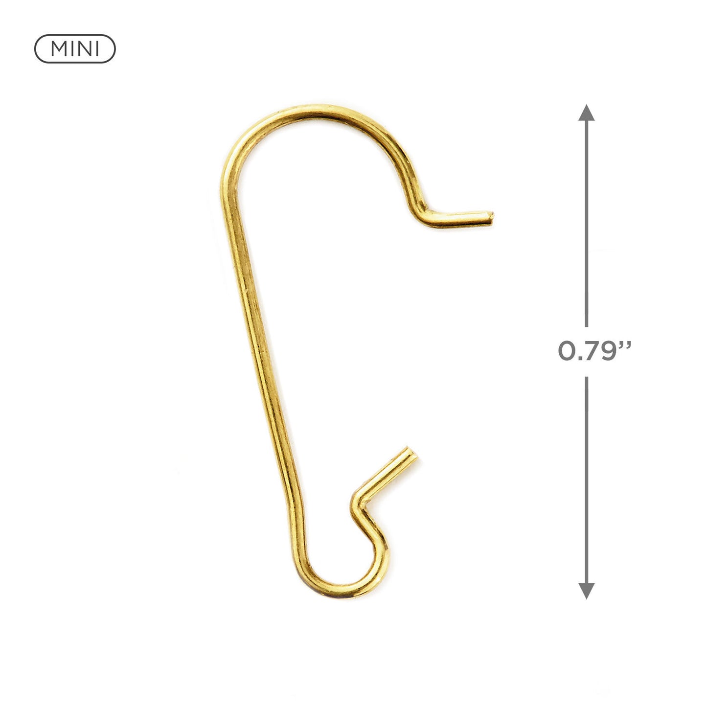 Mini Brass Ornament Hooks, Set of 25