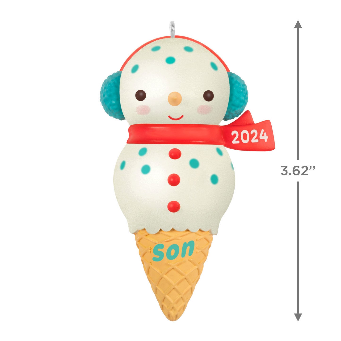 Son Snowman Ice Cream Cone 2024 Ornament