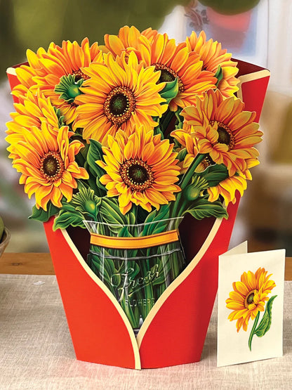 Pop-Up Sunflowers and Notecard