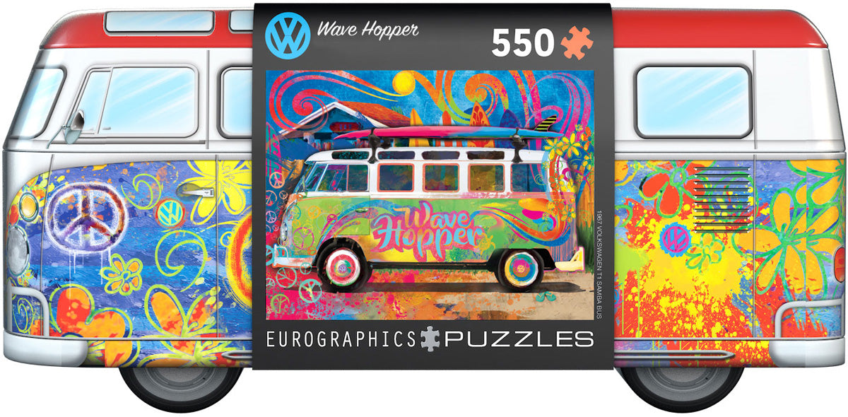 Bus tin puzzle container