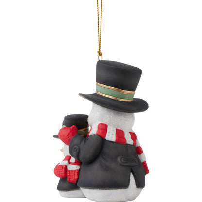 snowmen ornament back