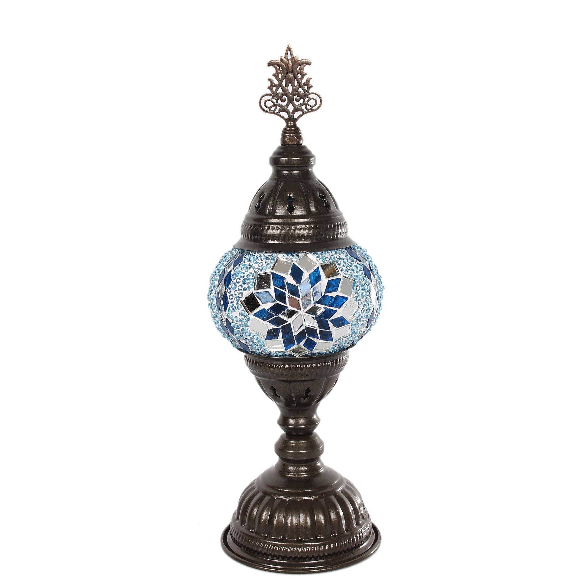 Blue mosaic lamp