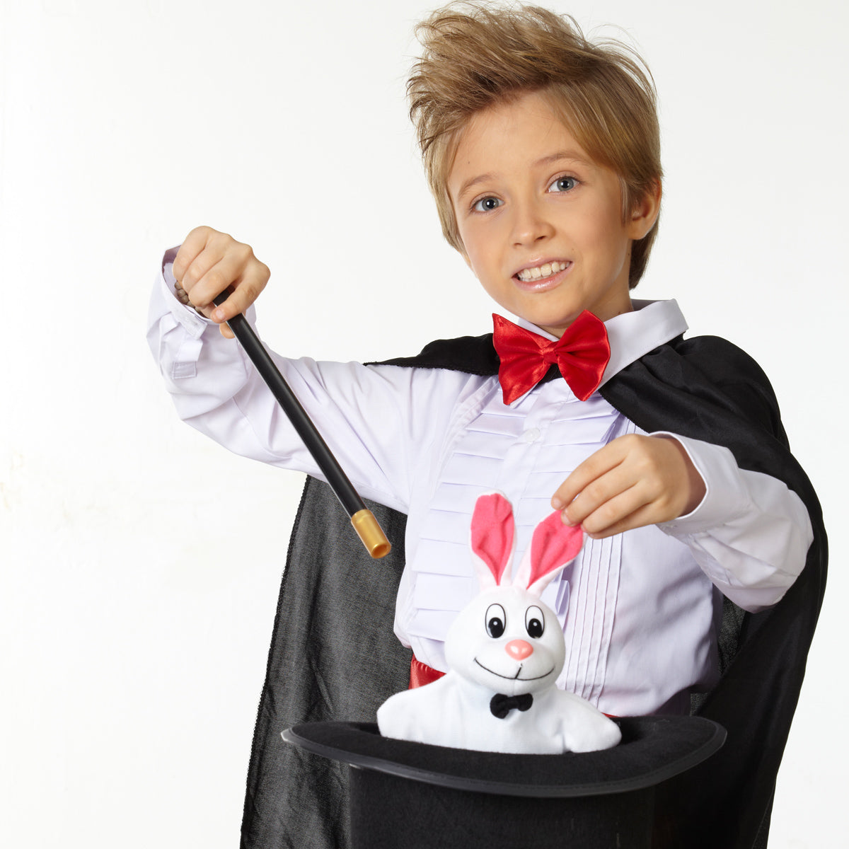 Kid pulling bunny out of a hat