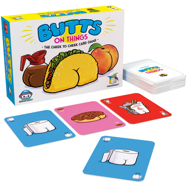 Butts on things game box and cards