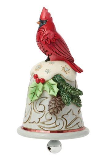 Jim Shore Cardinal Perched on Bell
