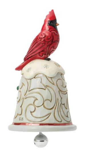 Jim Shore Cardinal Perched on Bell