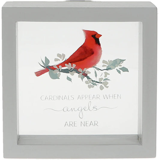 Cardinals Appear glass plaque