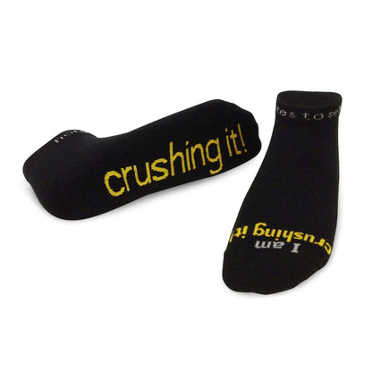 I am Crushing it! Black and Yellow Socks